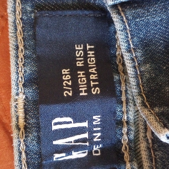 Gap high rise straight leg blue jeans, size 2 - Picture 5 of 6